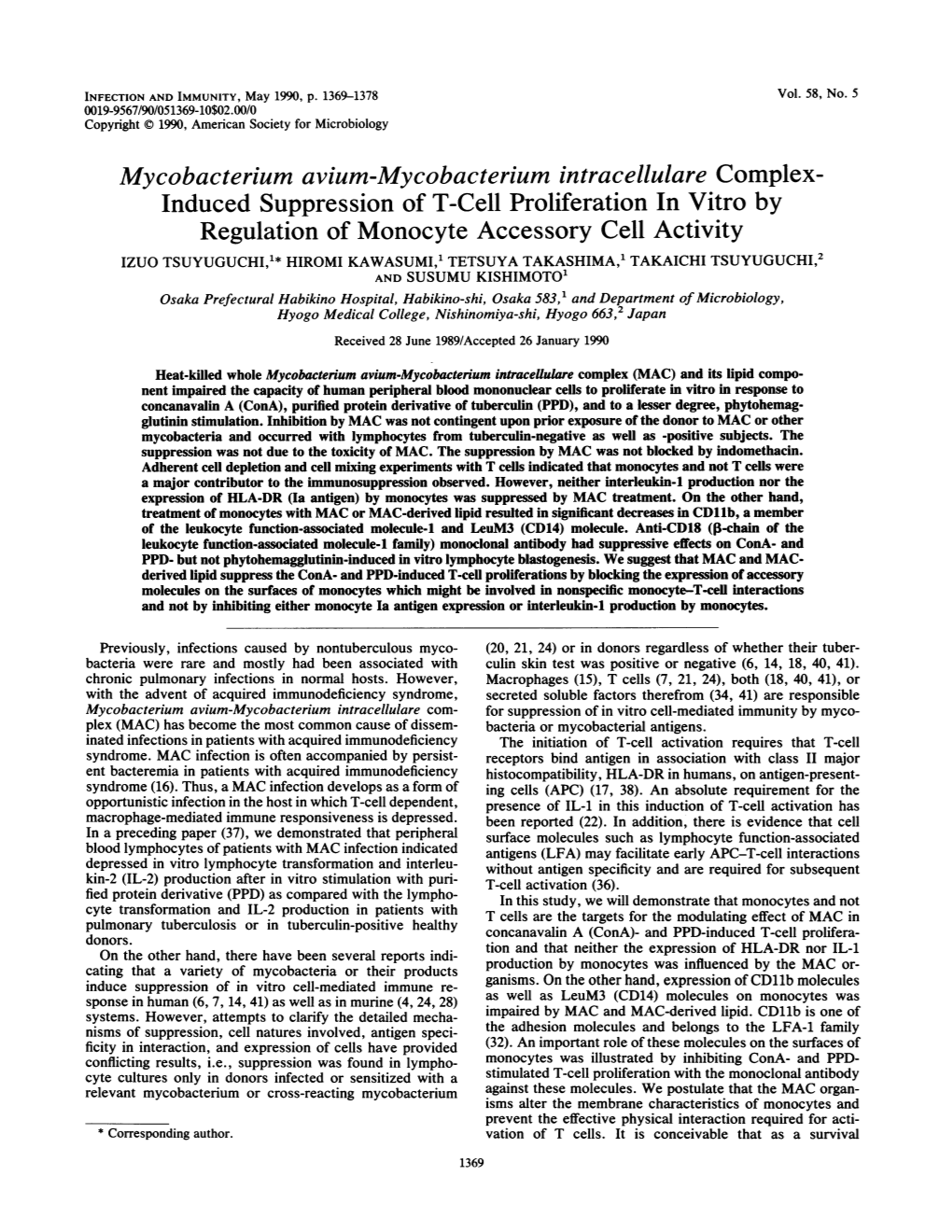 Mycobacterium Avium-Mycobacterium Intracellulare Complex