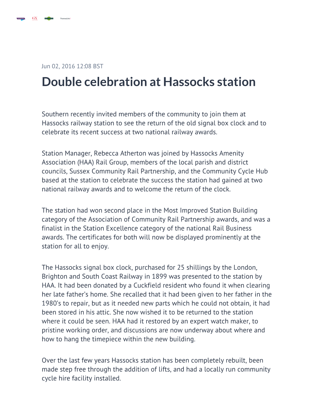 Double Celebration at Hassocks Station