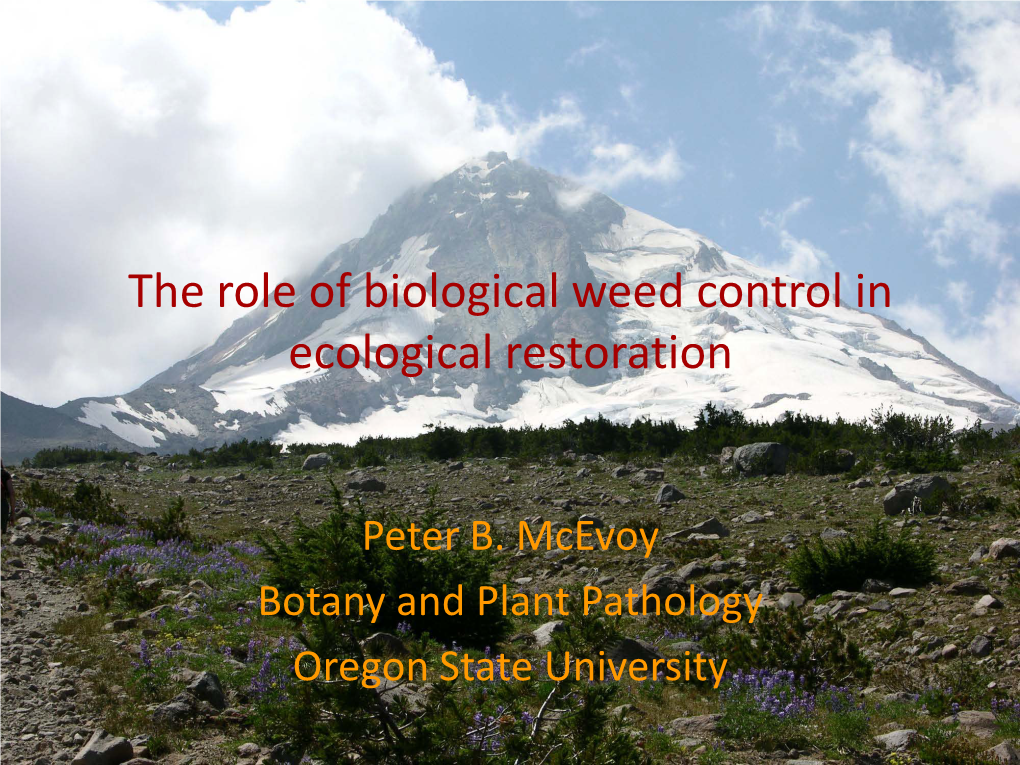 The Role of Biological Weed Control in Ecological Restoration