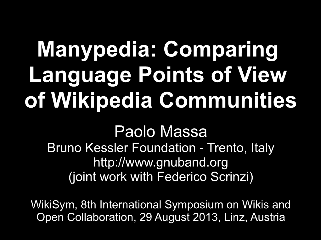 Manypedia: Comparing Language Points of View of Wikipedia