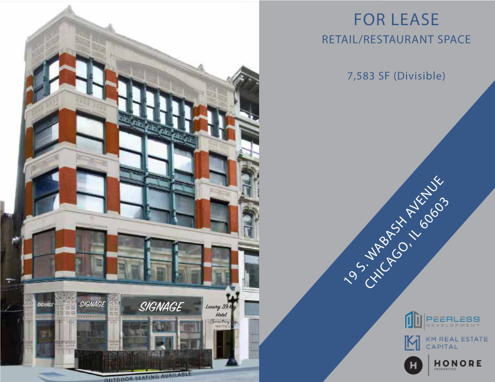 For Lease Retail/Restaurant Space