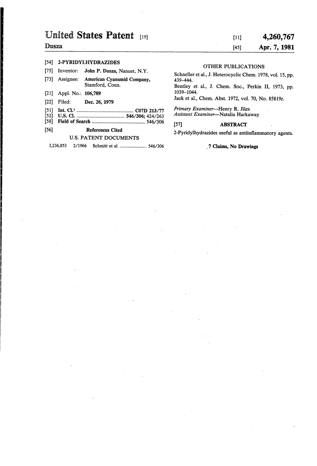 United States Patent to (11) 4,260,767 Dusza 45) Apr