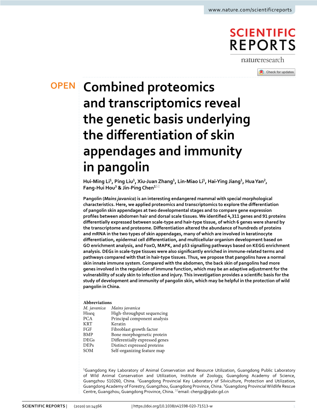 Combined Proteomics and Transcriptomics Reveal the Genetic