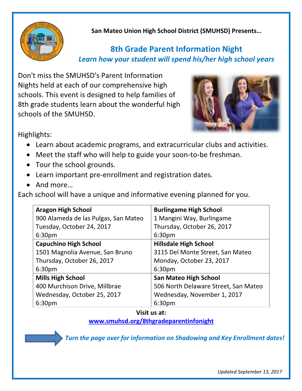 8Th Grade Parent Information Night Learn How Your Student Will Spend His/Her High School Years