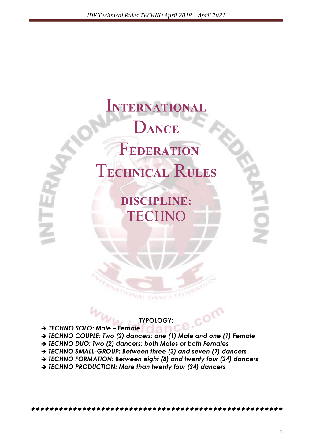 IDF Technical Rules TECHNO May 2015