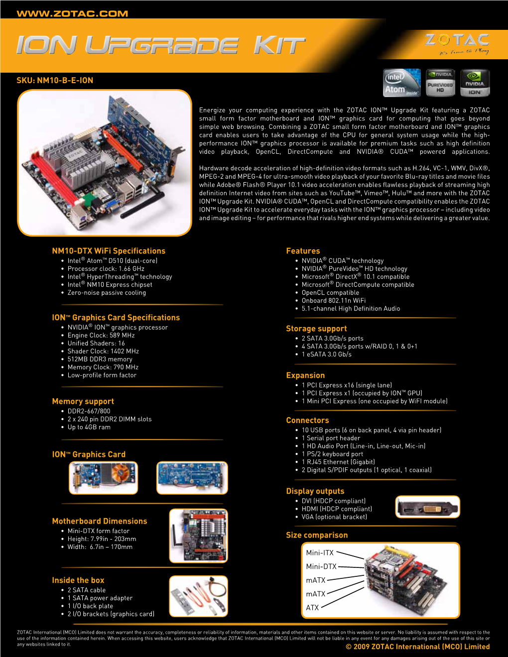 SKU: NM10-B-E-ION Features NM10-DTX Wifi