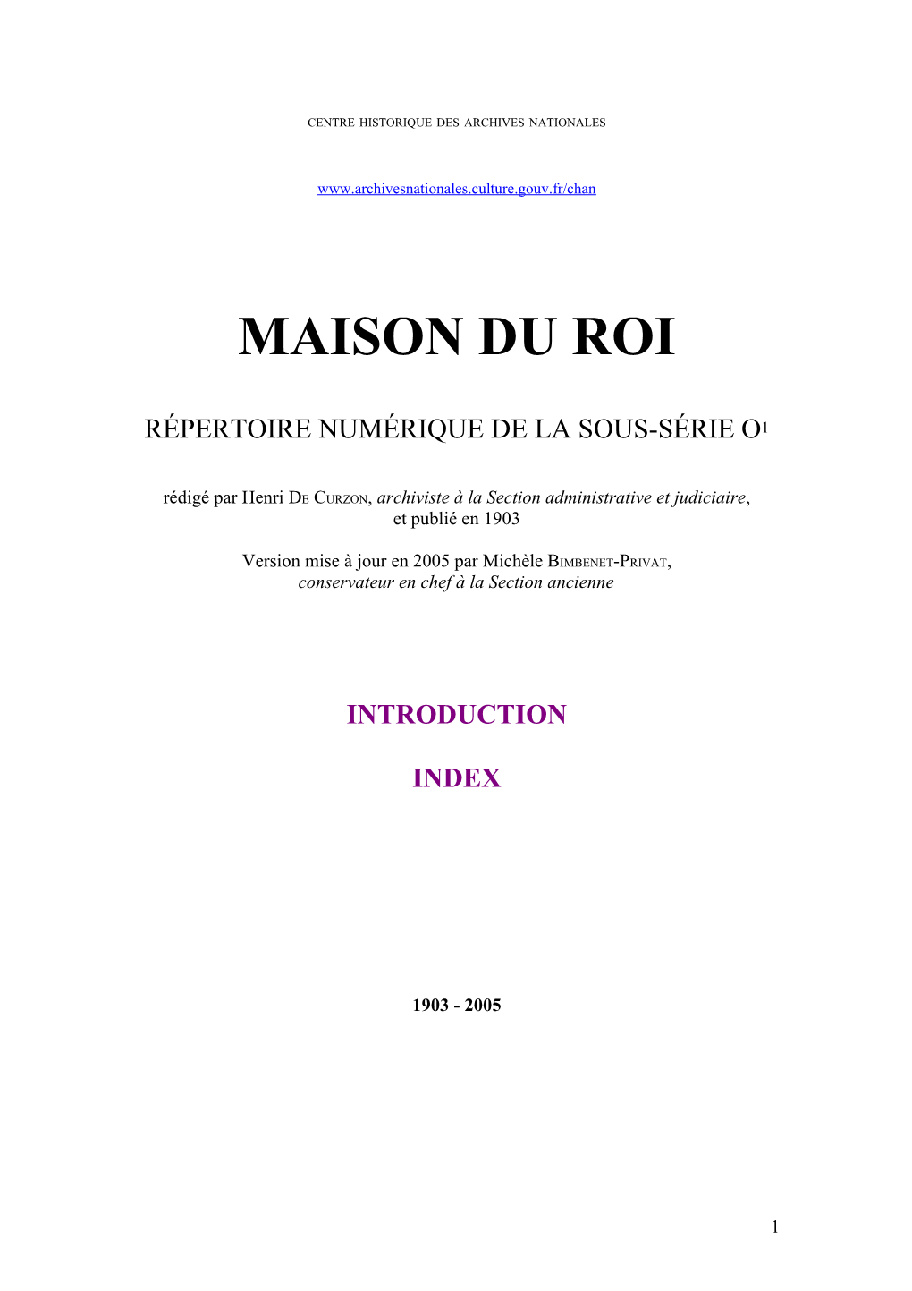 Maison Du Roi