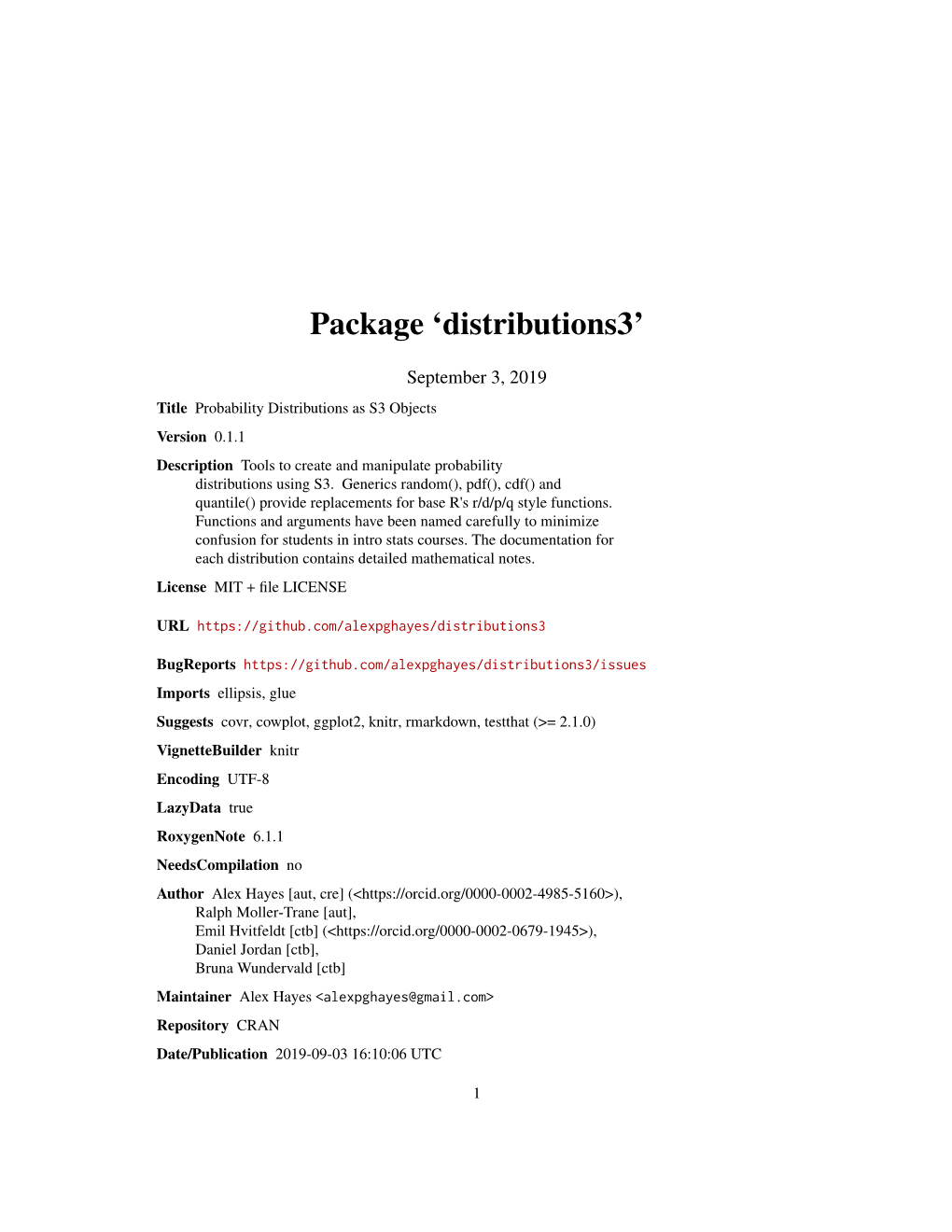 Package 'Distributions3'