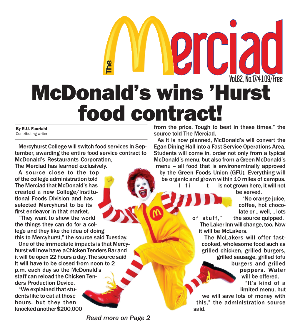 Mcdonald's Wins 'Hurst Food Contract!