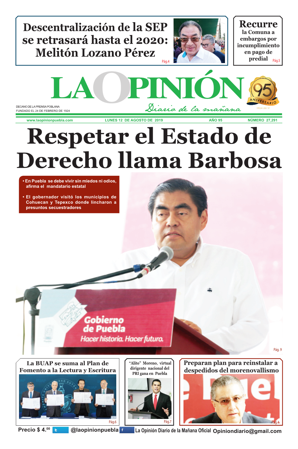 Respetar El Estado De Derecho Llama Barbosa