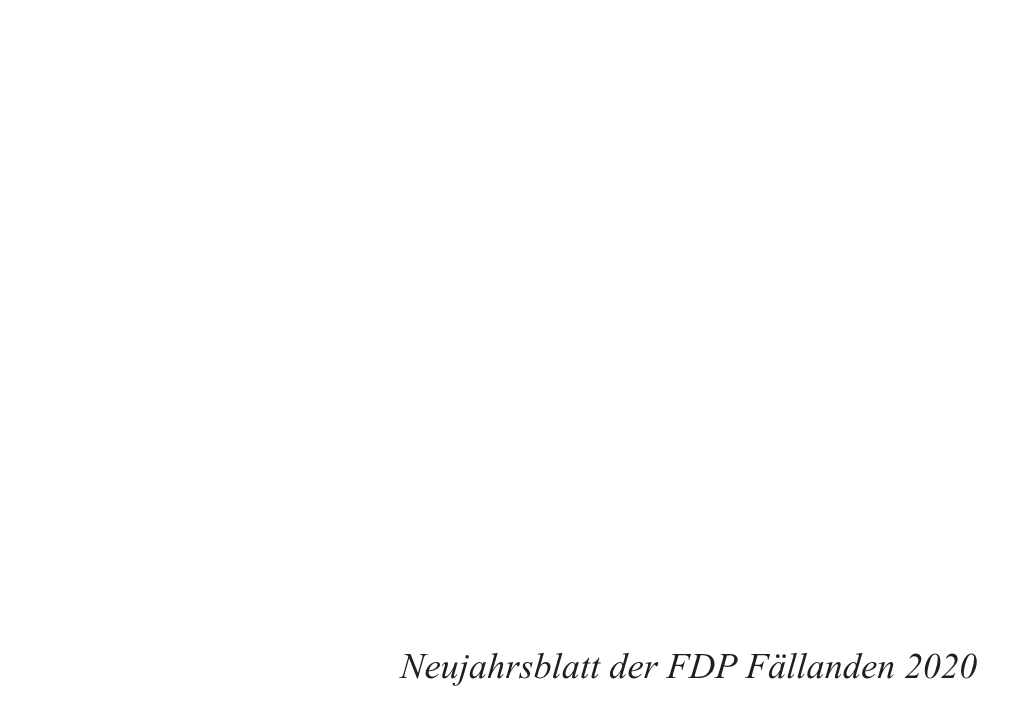 Neujahrsblatt Der FDP Fällanden 2020