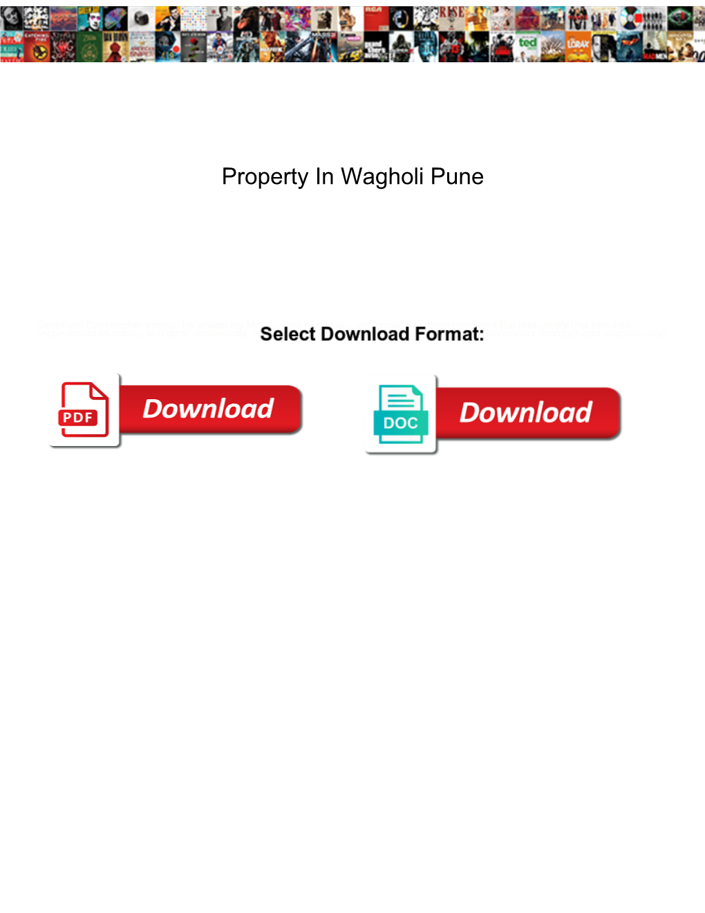 Property in Wagholi Pune