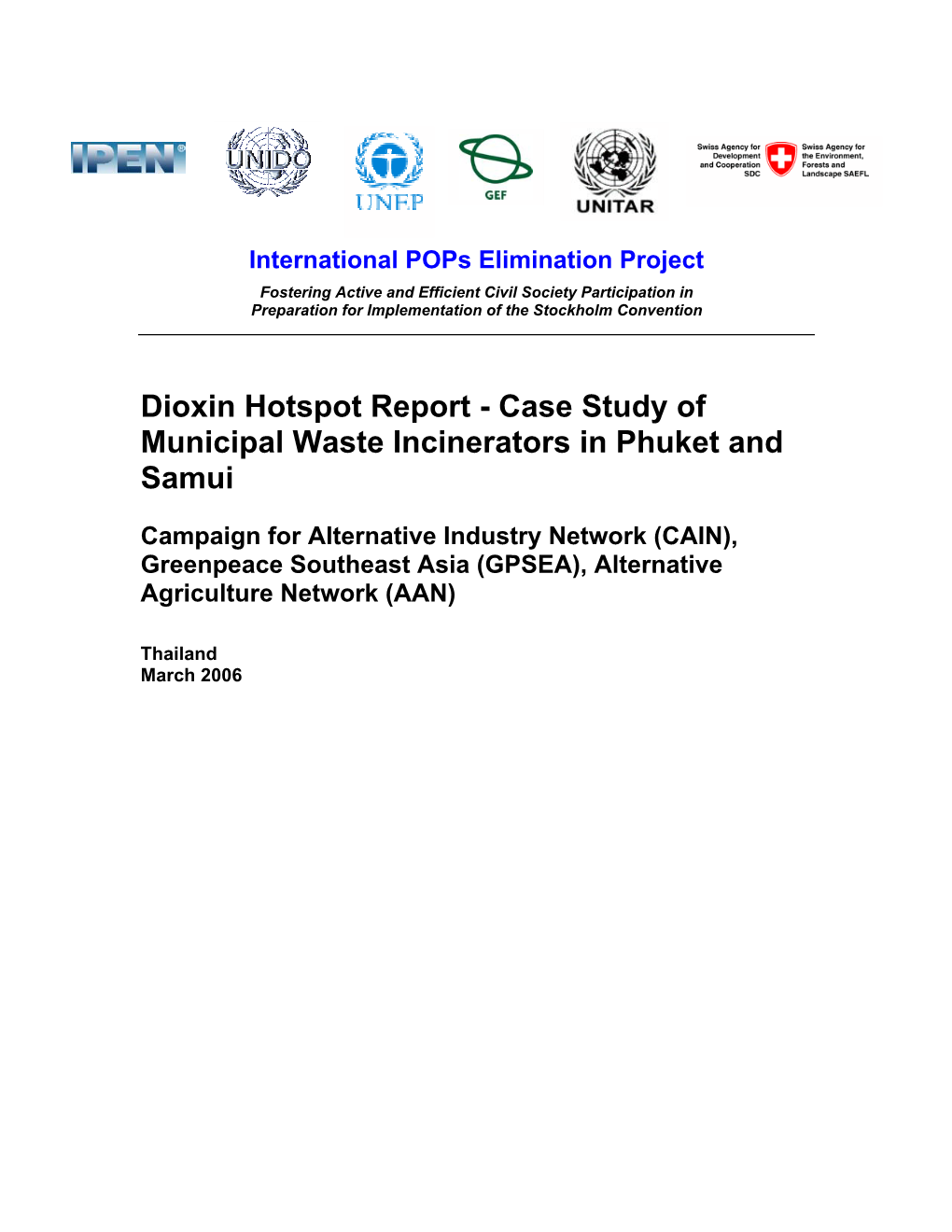 Case Study of Municipal Waste Incinerators in Phuket and Samui