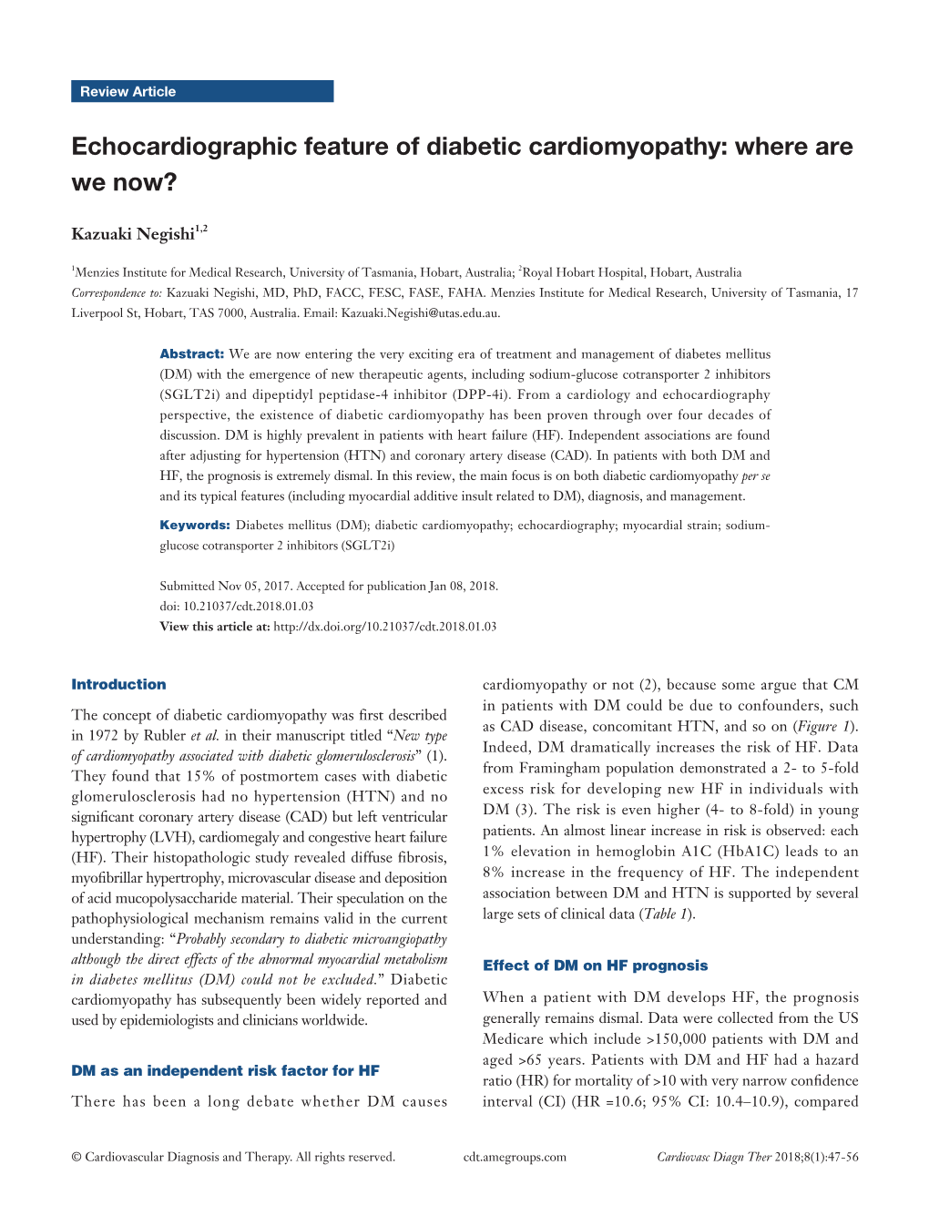 Echocardiographic Feature of Diabetic Cardiomyopathy: Where Are We Now?
