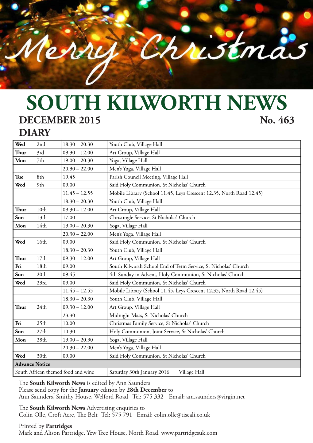 SOUTH KILWORTH NEWS DECEMBER 2015 No