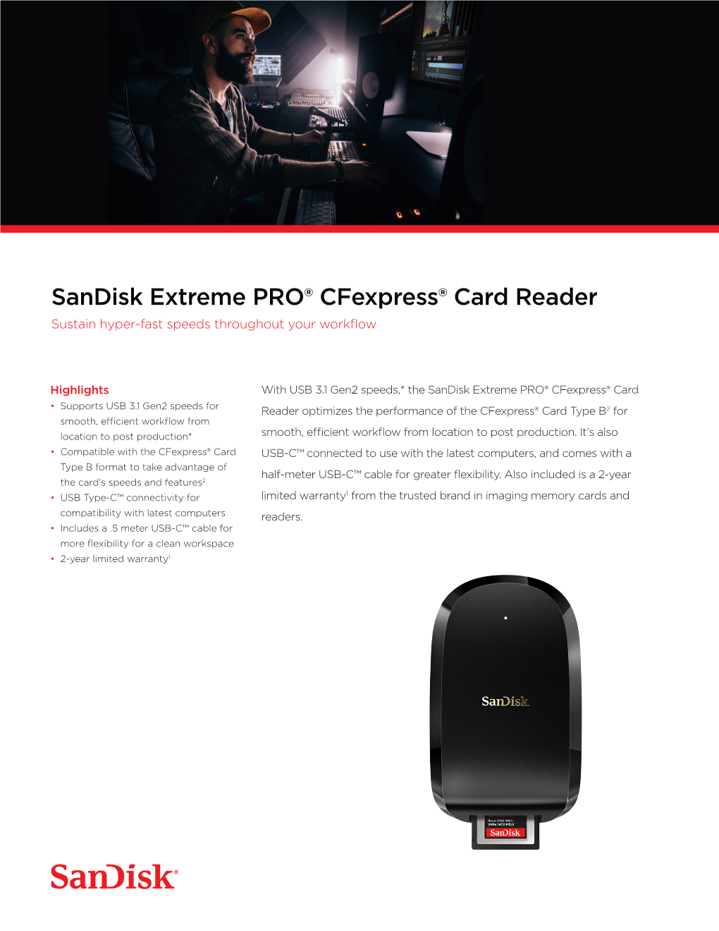 Sandisk Extreme PRO Cfexpress Card Reader