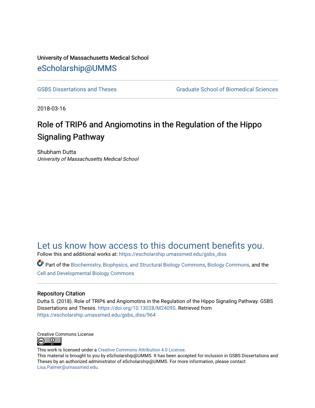 Role of TRIP6 and Angiomotins in the Regulation of the Hippo Signaling Pathway