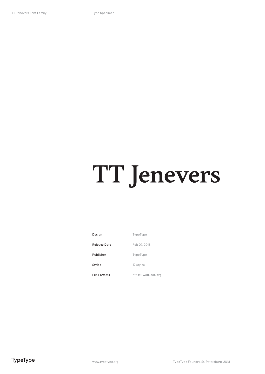 TT Jenevers PDF Type Specimen