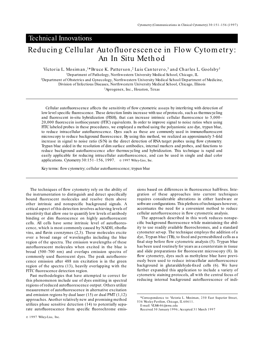 Reducing Cellular Autofluorescence in Flow Cytometry: an in Situ Method