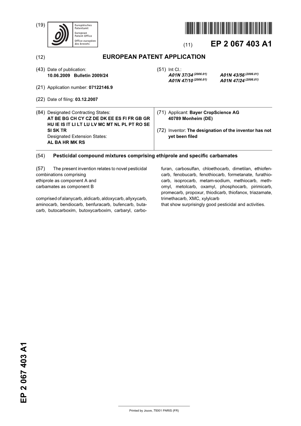 Pesticidal Compound Mixtures Comprising Ethiprole and Specific Carbamates