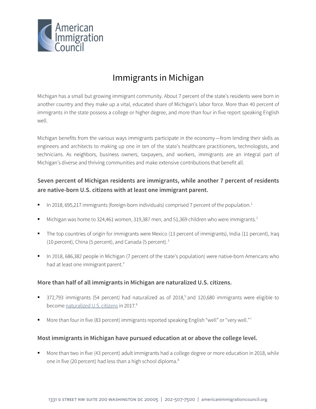 Immigrants in Michigan