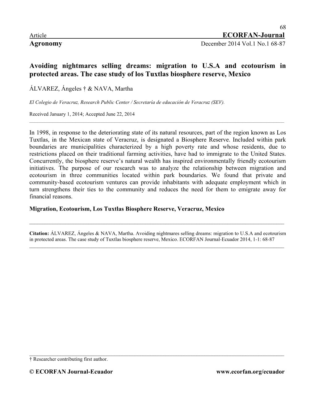 ECORFAN-Journal Agronomy Avoiding Nightmares Selling Dreams