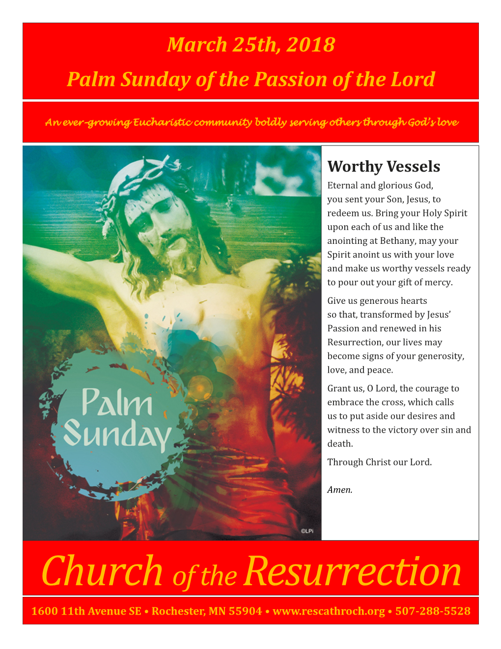March 25, 2018, Palm Sunday