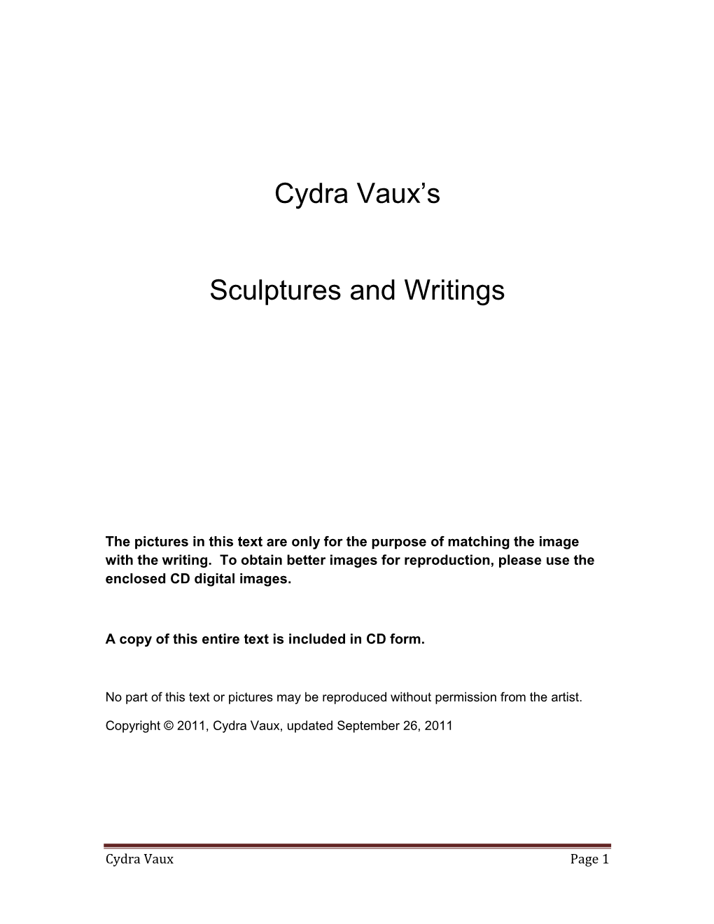 Complete Catalog of Cydra's Sculptures