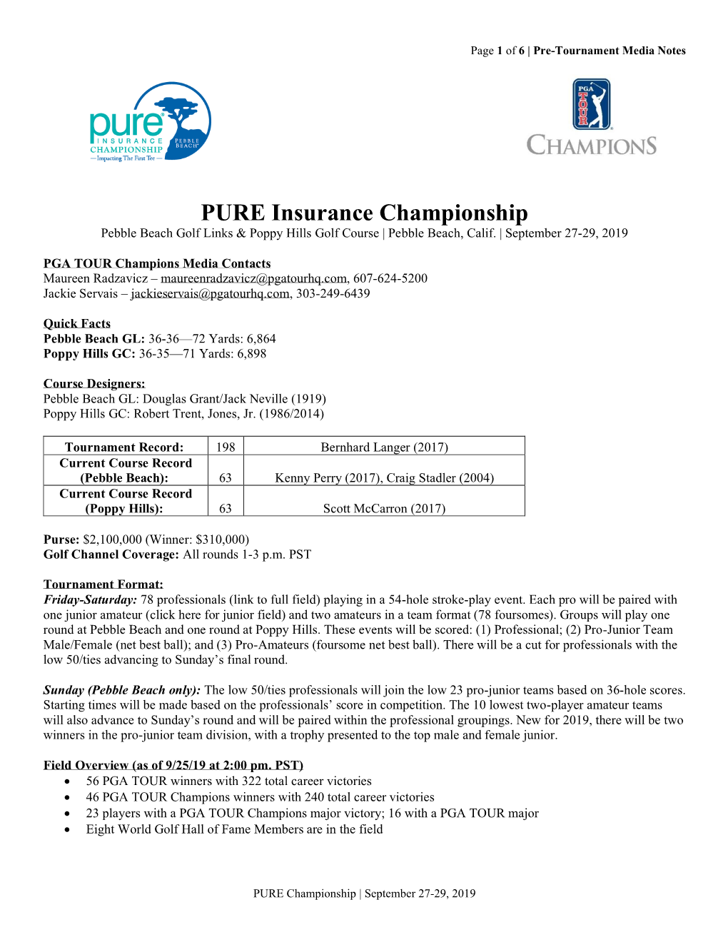 PURE Insurance Championship Pebble Beach Golf Links & Poppy Hills Golf Course | Pebble Beach, Calif