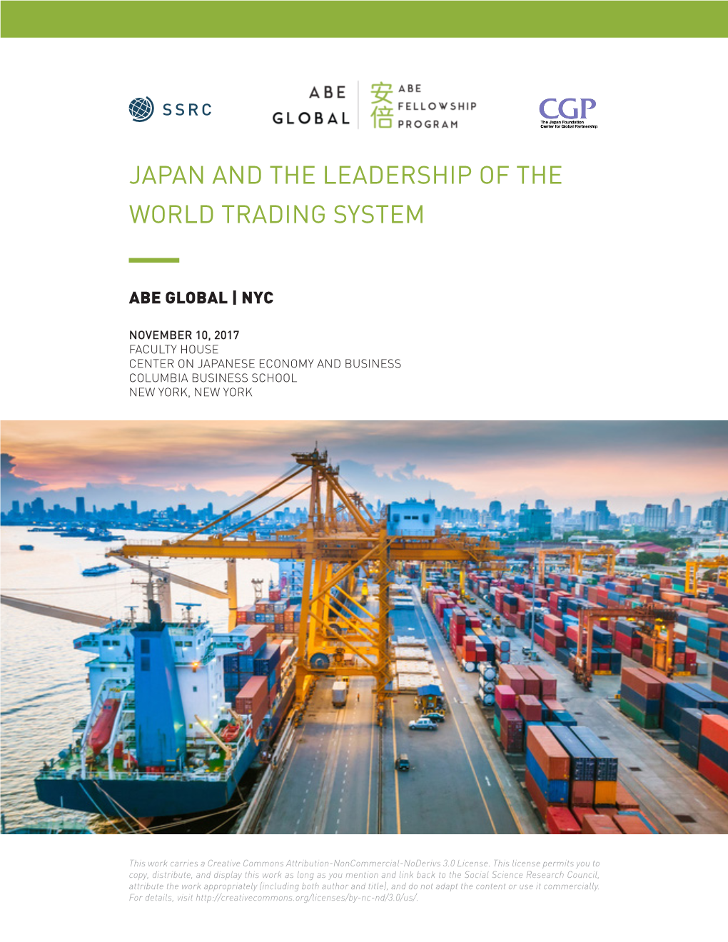 Japan and the Leadership of the World Trading System