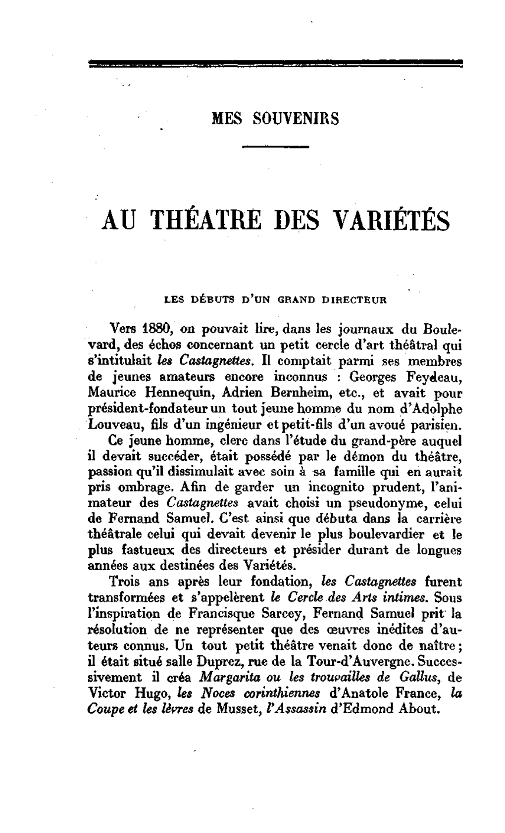 Au Théâtre Des Variétés