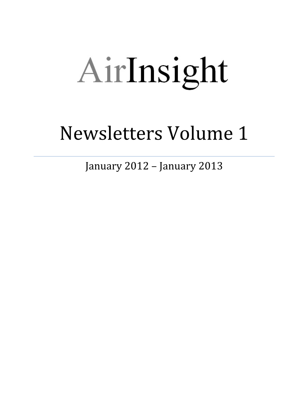 Newsletters Volume 1