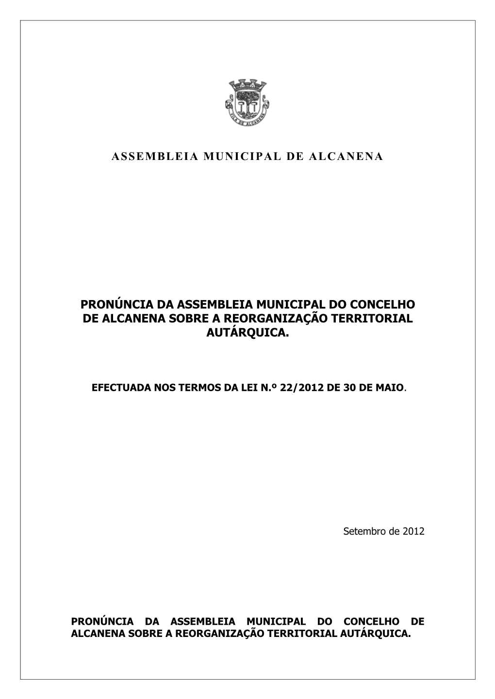 Assembleia Municipal De Alcanena Pronúncia Da