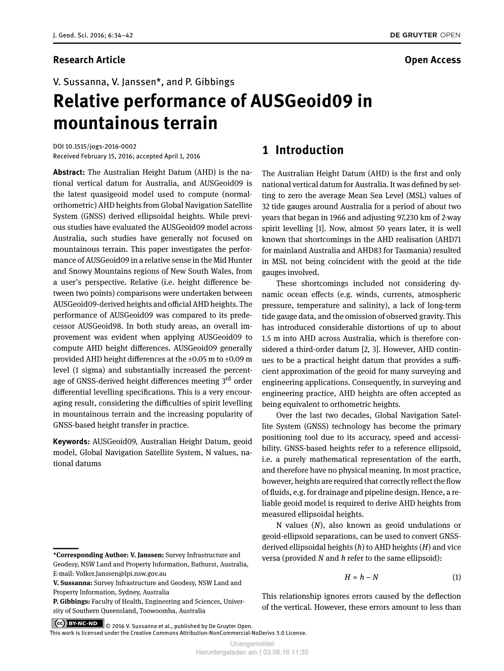 Relative Performance of Ausgeoid09 in Mountainous Terrain