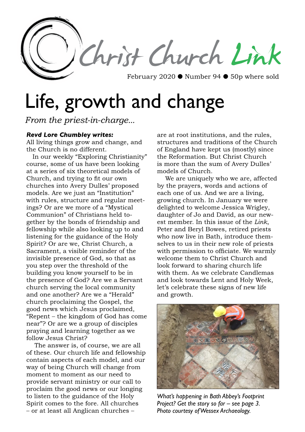 Life, Growth and Change from the Priest-In-Charge