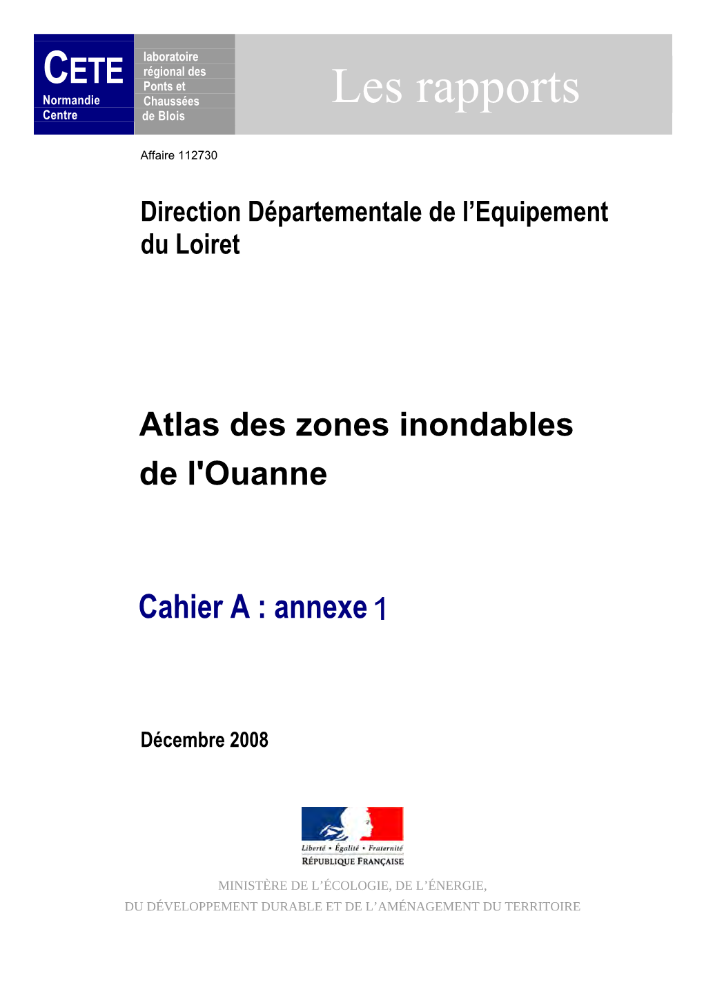 Atlas Des Zones Inondables De L'ouanne