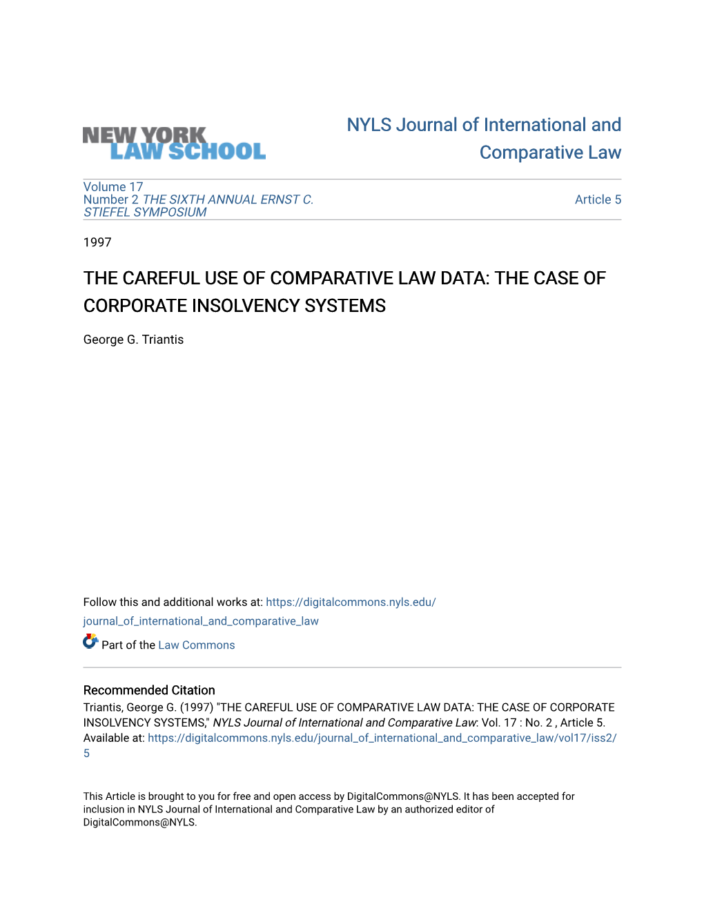 The Careful Use of Comparative Law Data: the Case of Corporate Insolvency Systems