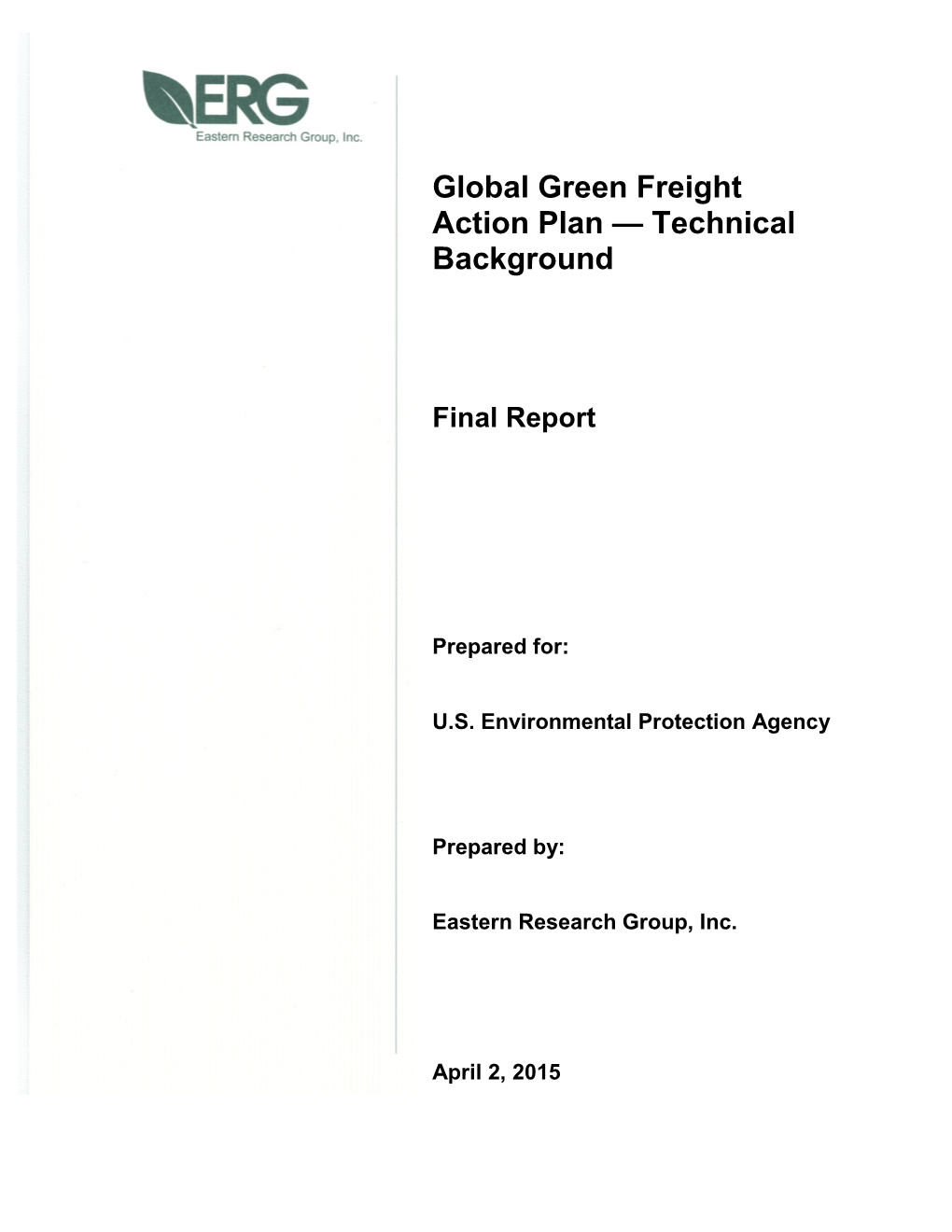 Global Green Freight Action Plan — Technical Background