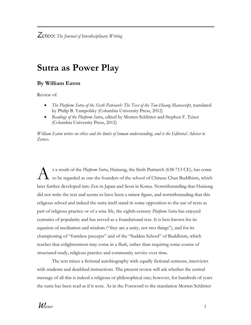 Sutra As Power Play