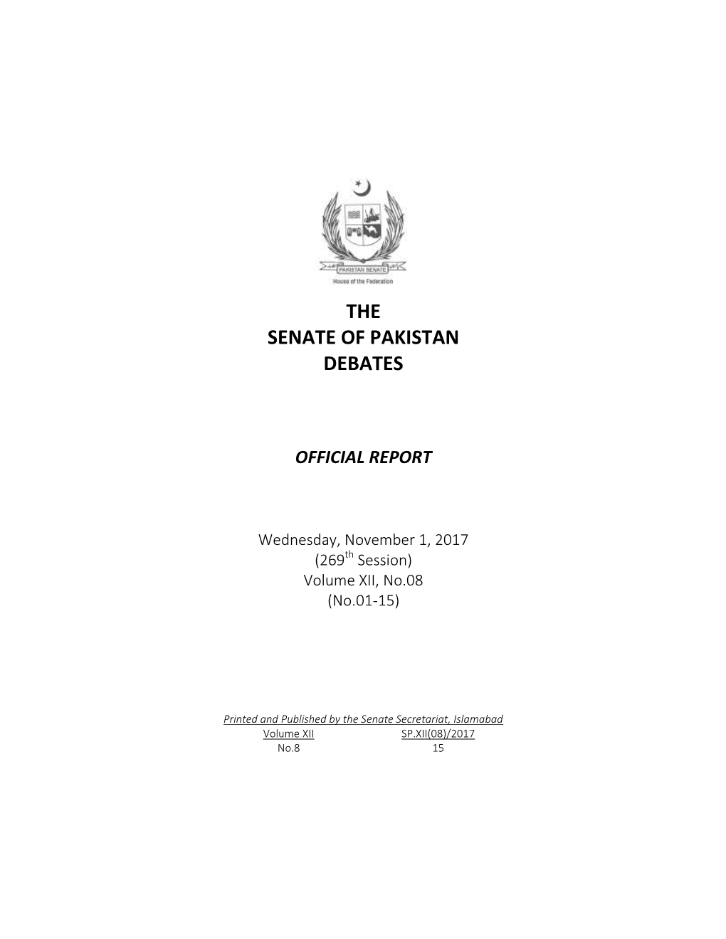 The Senate of Pakistan Debates