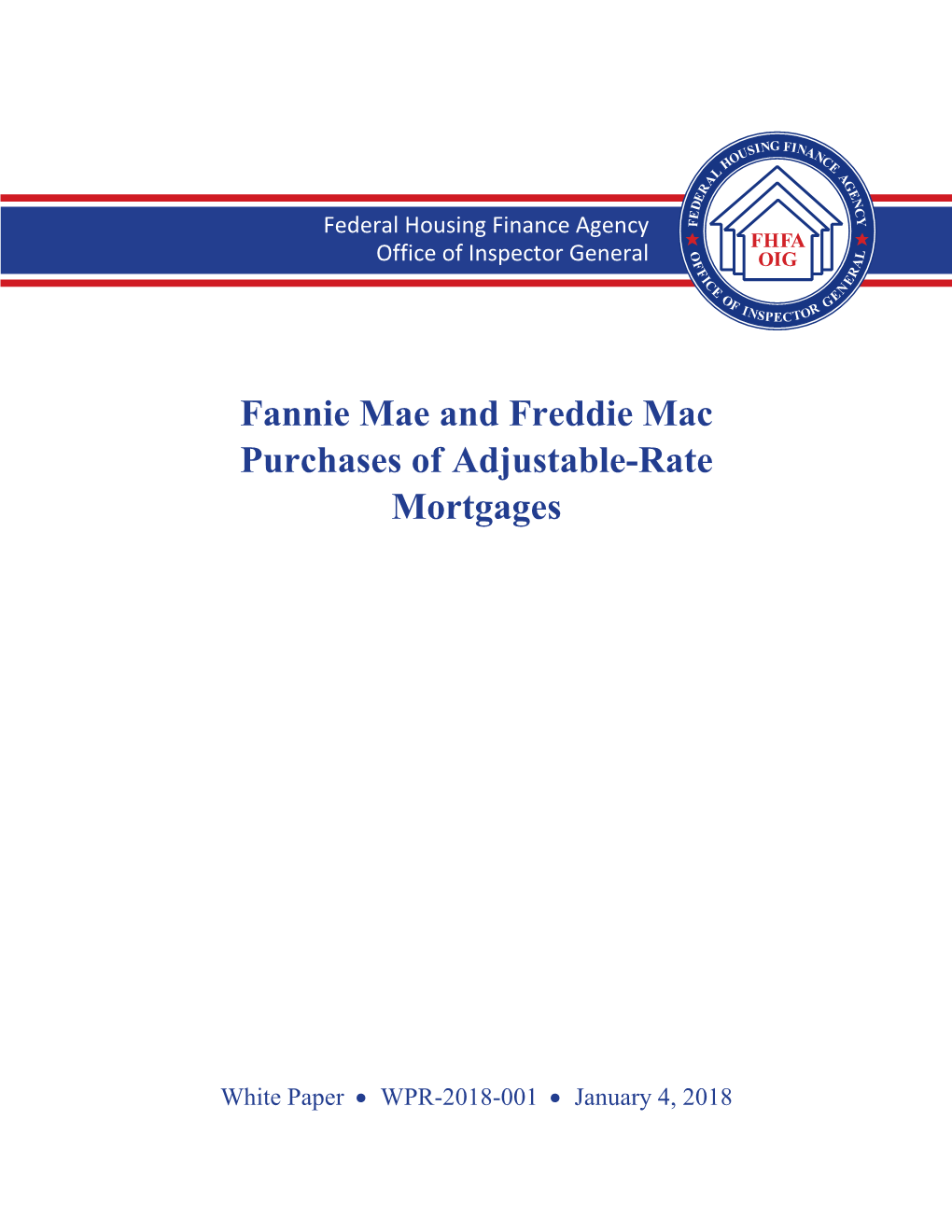 Fannie Mae and Freddie Mac Purchases of Adjustable-Rate Mortgages