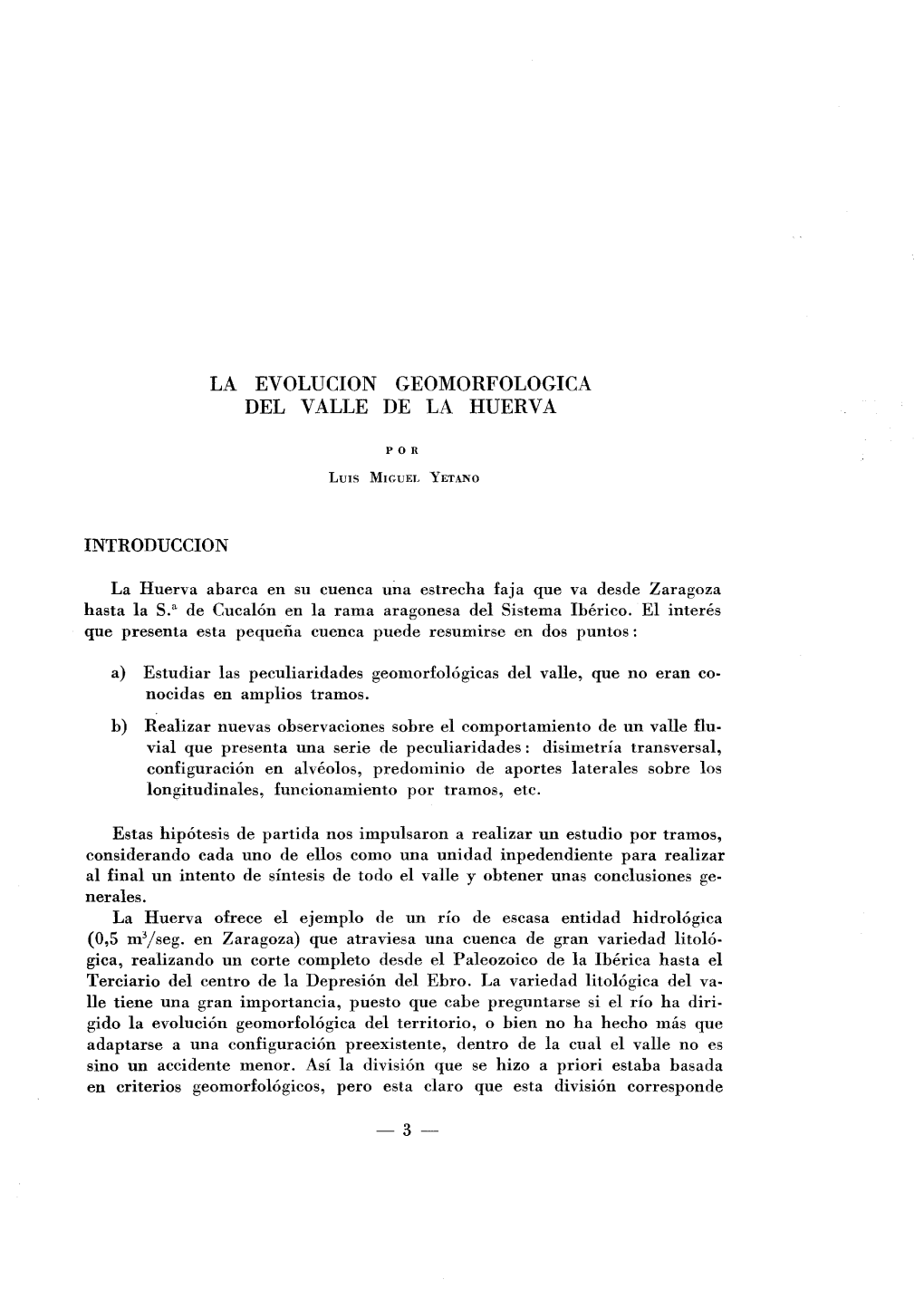 La Evolucion Geomorfologica Del Valle De La Huerva