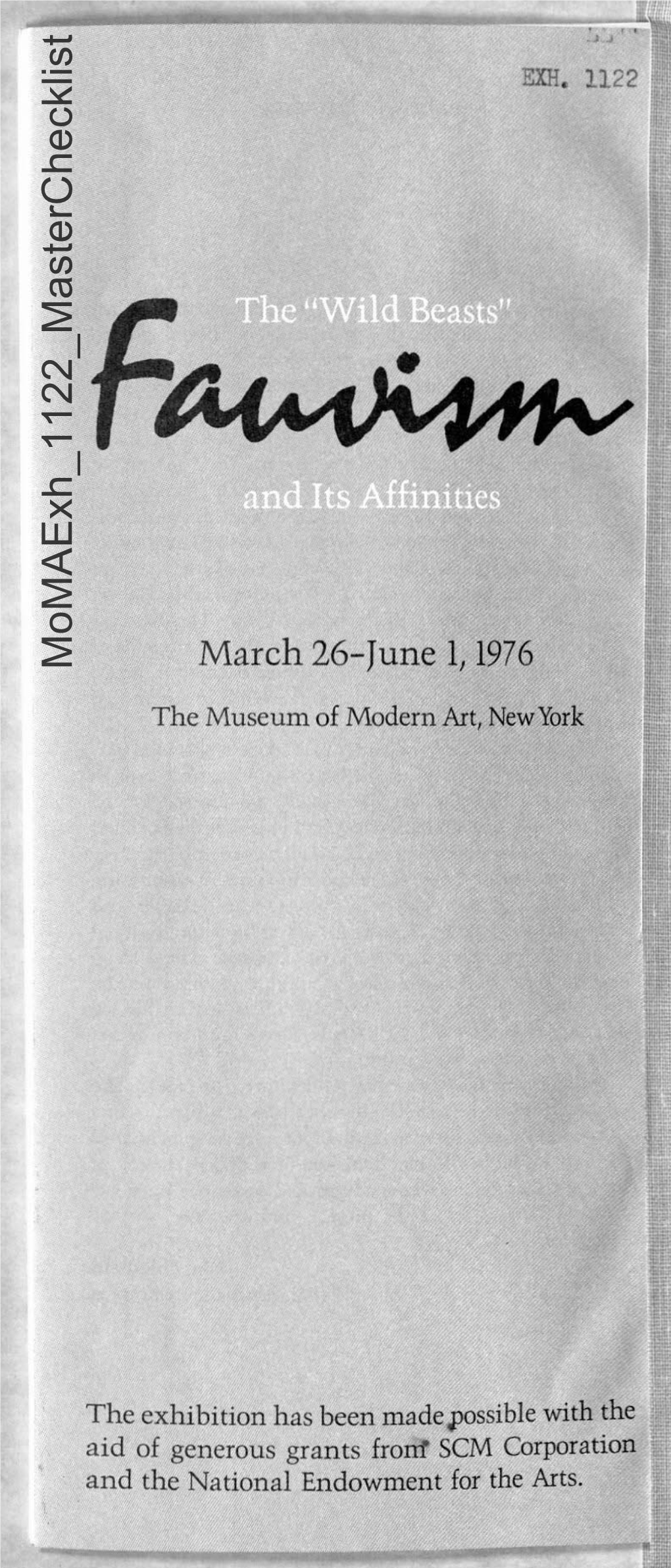 Momaexh 1122 Masterchecklist March 26-June I, 1976