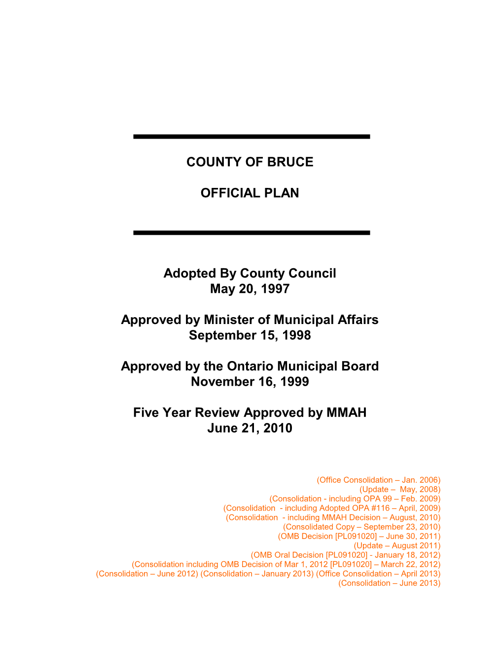 County of Bruce Official Plan
