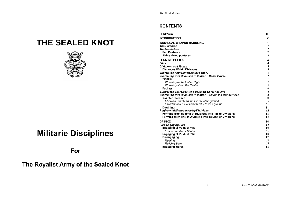 The Sealed Knot Drill Manual