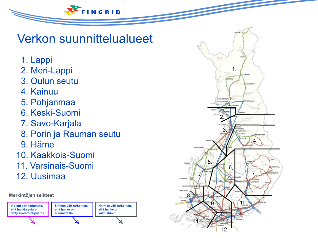 Fingridin Investointisuunnitelma Alueittain