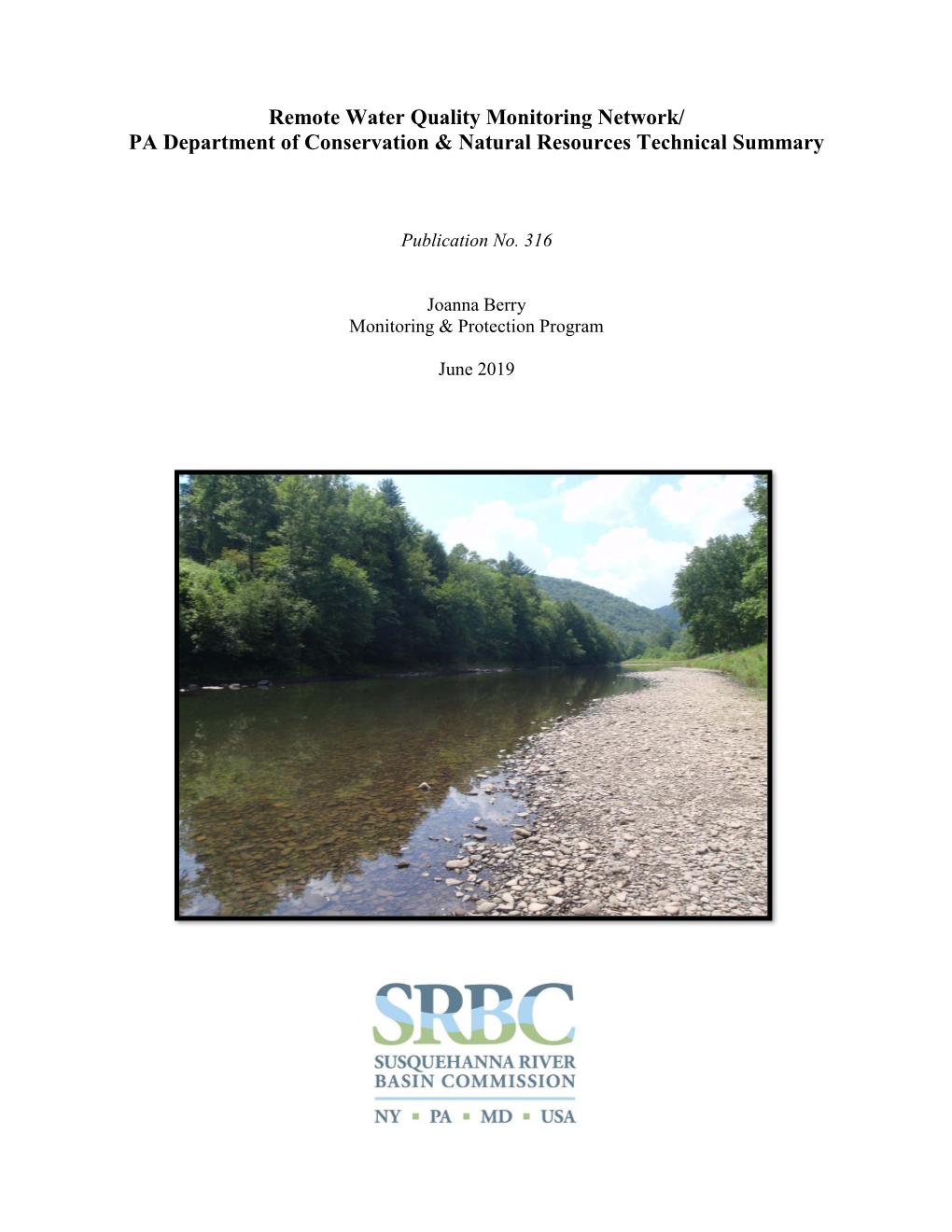 Reporting Water Quality Conditions in Small Streams That Could Potentially Be Impacted by the Natural Gas Industry in January 2010