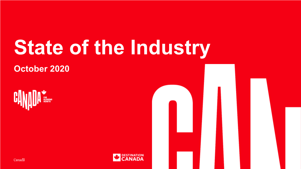 Destination Canada's State of the Industry Update – October 2020