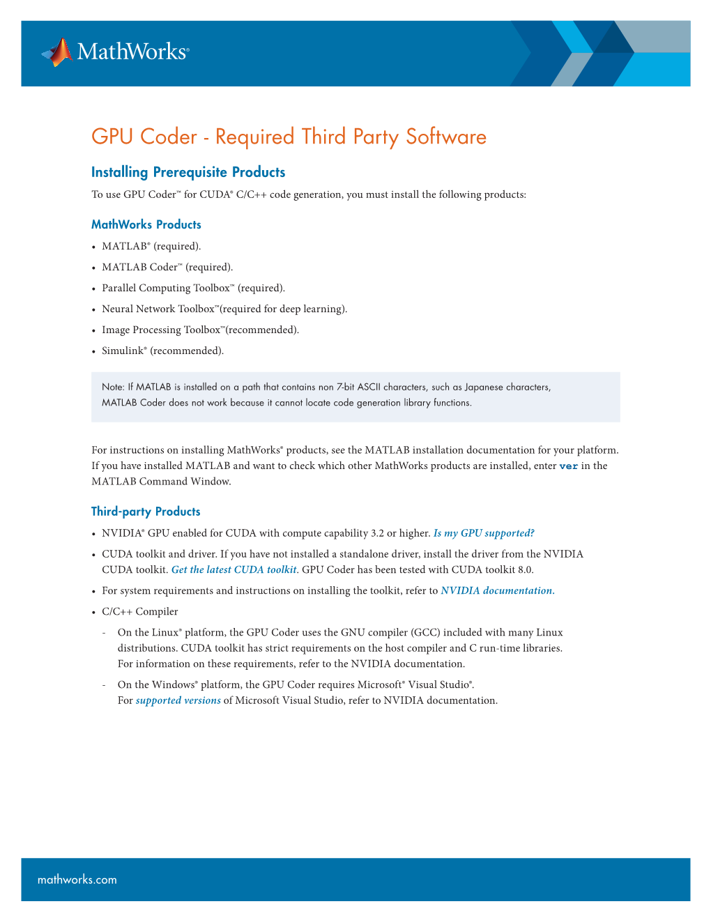GPU Coder - Required Third Party Software