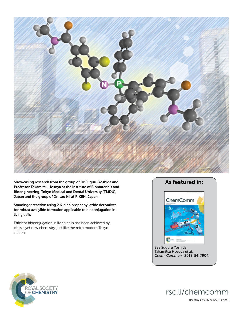 Staudinger Reaction Using 2,6-Dichlorophenyl Azide Derivatives for Robust Aza-Ylide Formation Applicable to Bioconjugation in Living Cells